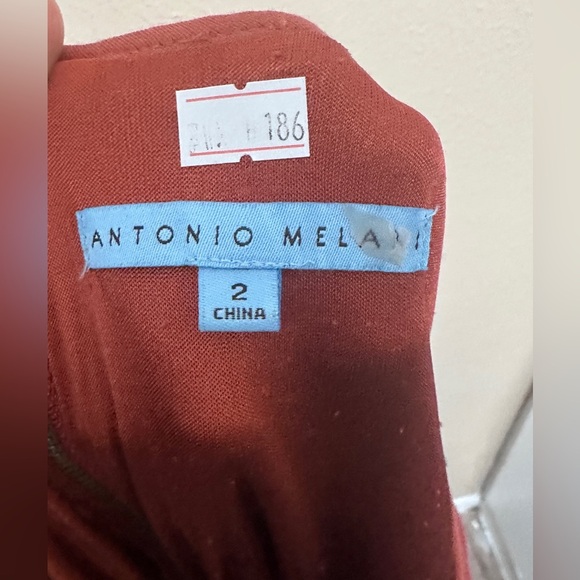 Antonio Melani Dress Size 2 Burnt Orange Embellished Career Cocktail - Picture 4 of 12